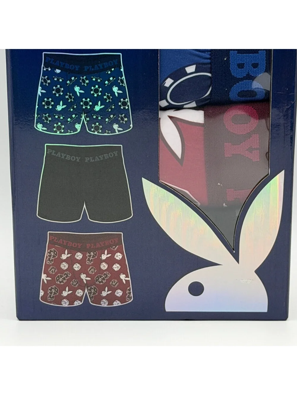 Playboy 4 Pack Performance Moisture Wicking Red Black Men's Medium Boxer Briefs